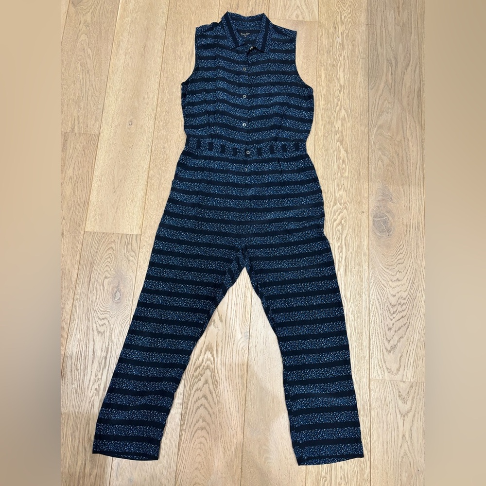Steven Alan Navy and Black Striped Jumpsuit